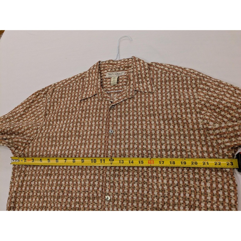 Vtg Tori Richard Shirt Men L Brown Geometric Cotton Lawn Hawaiian Aloha Camp EUC - Picture 13 of 14